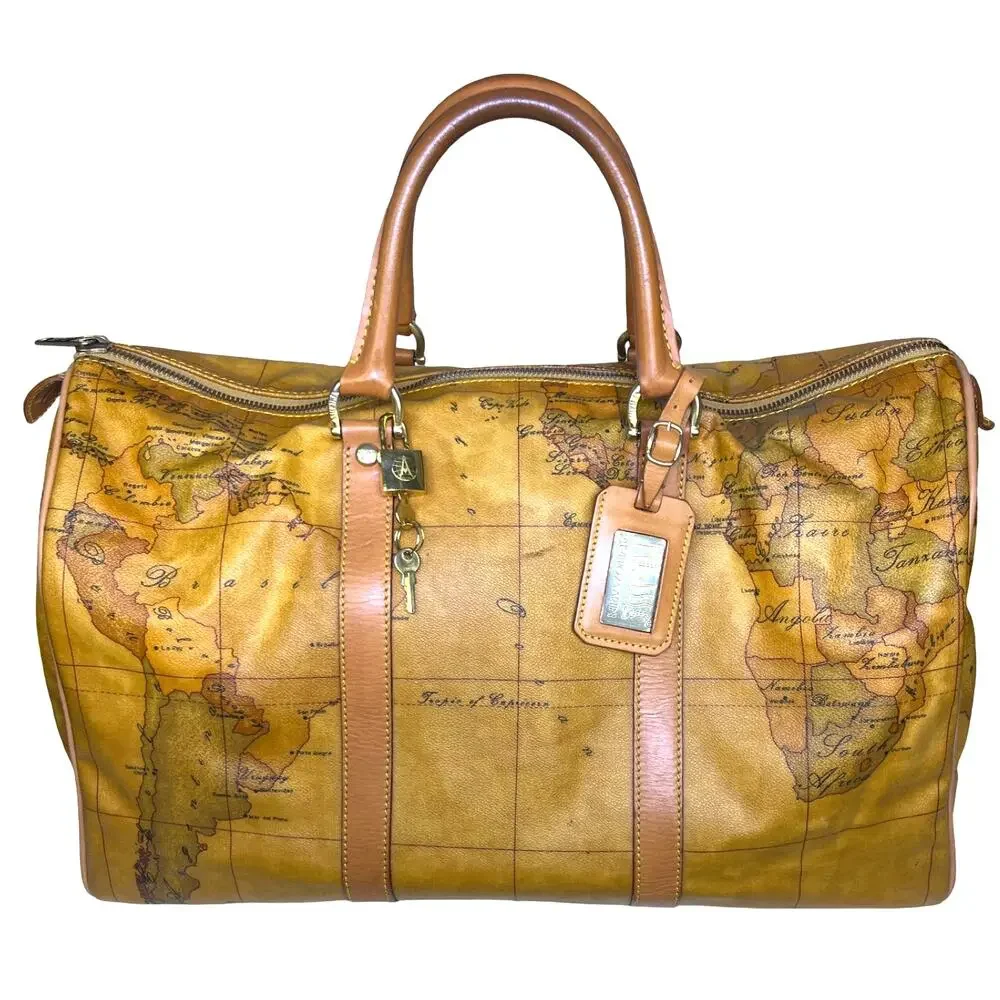 Alviero Martini 1A Classe Geo Map Duffle Bag Weekender Travel Bag Italy 19”